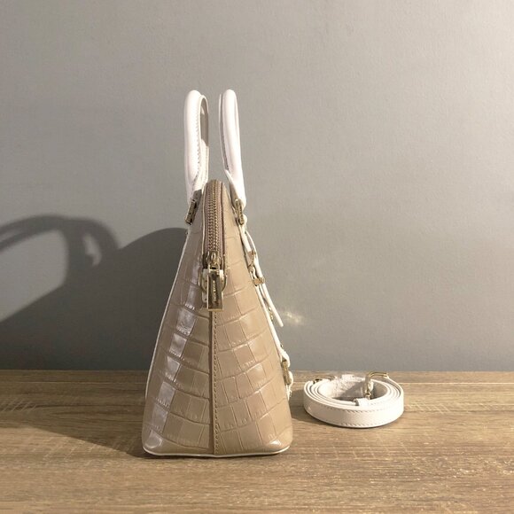 Michael Kors Bedford Legacy Medium Dome Satchel Purse Truffle MLT CLR MSRP $328 - Picture 4 of 16